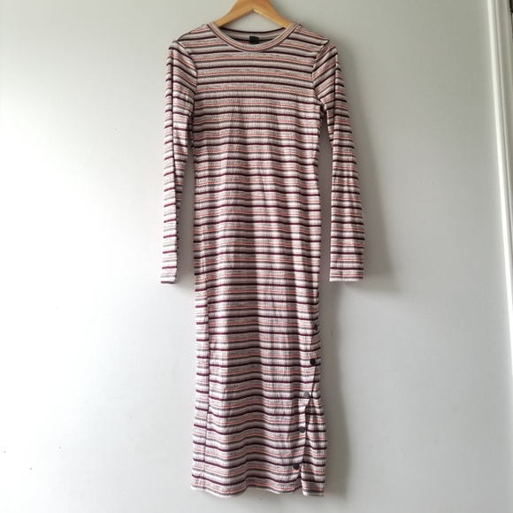 Wild Fable Ribbed Knit Striped Midi Dress - Picture 3 of 10